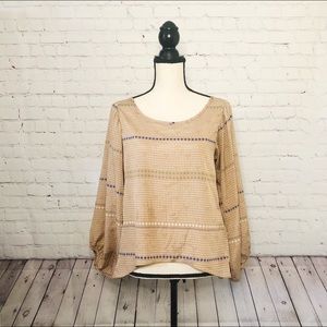 Whimsy Clothing Tan Open Back Long-Sleeve Size S